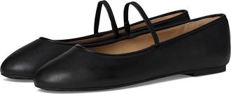 Lauren Ralph Lauren Jayna Nappa Leather Mary Jane Flats Womens Dress Flat Shoes Black : 7.5 B - Medium