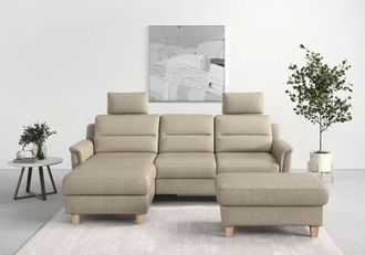 Sit&more Ecksofa »Farö L-Form« inklusive Federkern, wahlweise mit Bettfunktion und Bettkasten