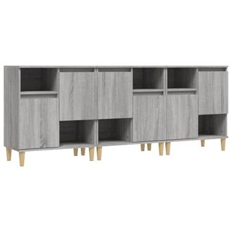 Berkfield Home Sideboards 3 pcs Grey Sonoma 60x35x70 cm Engineered Wood | Size: 60 x 35 x 70 cm