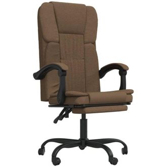vidaXL Silla De Oficina Reclinable De Tela Marr&oacute;n Vidaxl