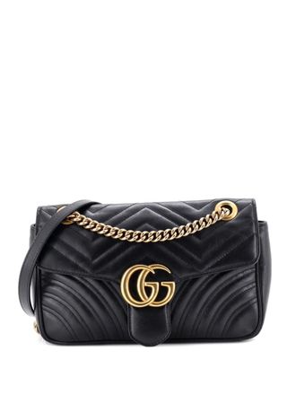 Gucci GG Marmont Flap Bag Matelasse Leather Medium shoulder bag - Black