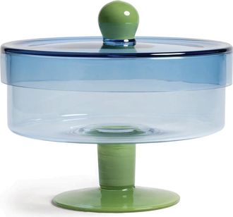 &Klevering Duo Aufbewahrungsglas, &Oslash; 22 x 20 cm, blau / gr&uuml;n