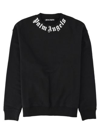 Palm Angels Black Gothic Text Printed Sweatshirt