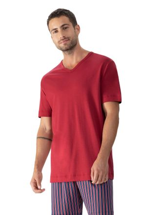 Mey V-Shirt MEY Solid Night, Herren, Gr. XL, rot (true rot), Interlock, Obermaterial: 100% Baumwolle, h&uuml;ftbedeckend, V-Ausschnitt, Shirts V-Shirt, T-Shirt