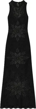 Twin-Set Maxi Dress with Floral Lace Patterns