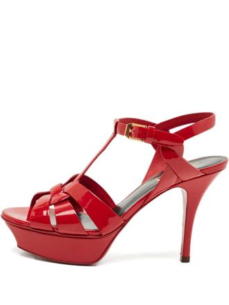 Saint Laurent Tribute sandalen met plateauzool - Rood