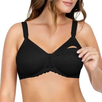 Affinitas Leila Underwire Semless Cup Nursing Bra in Black at Nordstrom, Size 38C