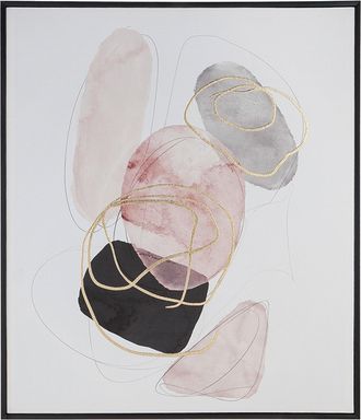 Gilde Bild Pebbles Leinwand Grau Rosa Blau H: 60 cm