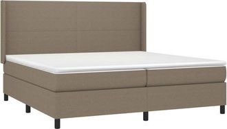 vidaXL Vidaxl - Cama Box Spring Con Colch&oacute;n Tela Gris Taupe 200x200 Cm