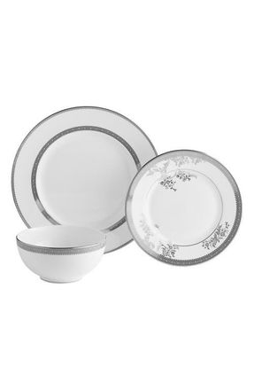 Vera Wang Lace Bone China 3-Piece Dinnerware Set in Platinum at Nordstrom