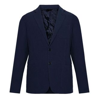 Giorgio Armani Blazers, male, Blue, Size: XL Wool Jacket