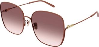 Chlo&eacute; Bruin/Oranje Getinte Zonnebril - Dames - Zonnebrillen - Roze - 61 MM - Accessoires