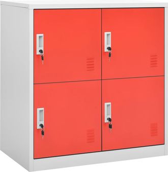 vidaXL Armario Taquilla De Acero Gris Claro Y Rojo 90x45x92,5 Cm Vidaxl