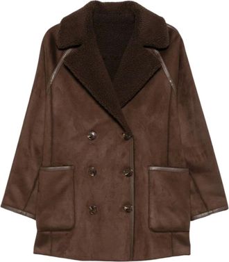 Betta Corradi Cappotto in Finta Shearling Reversibile - - Coats - Donna - Marrone - M