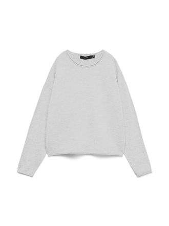 Vero Moda Strickpullover VERO MODA VMEXCITING PLAIN LS O-NK ROLL PULLOV BOO, Damen, Gr. XS, light grau melange, Strick, Obermaterial: 72% Polyester, 18% Polyacr