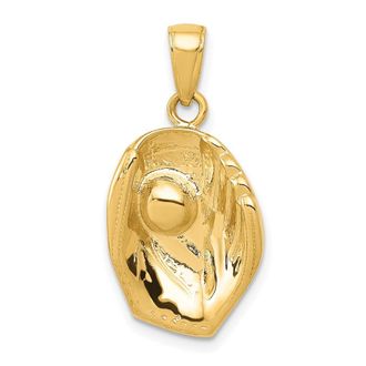 Diamond2Deal 10k Yellow Gold Baseball Glove Ball Pendant