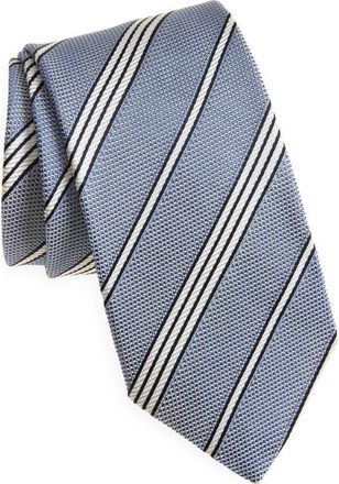 Drake's Grenadine Stripe Silk Tie in 202 Blue Navy Ecru at Nordstrom