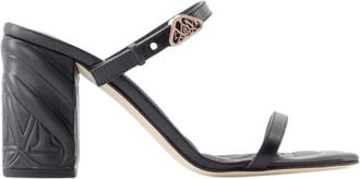 Alexander McQueen Seal Strap Mule - Dames - Muiltjes - Zwart - 36 EU - Leer - Schoenen