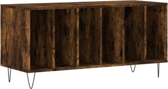vidaXL Mueble discos madera contrachapada roble ahumado 100x38x48 cm Vidaxl