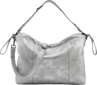 Fredsbruder FREDsBRUDER Leather Shoulder Bag Rebel At Heart Squeezy Hobo Silver