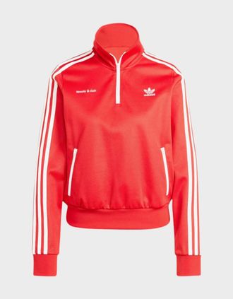 adidas Womens Adidas x Sporty & Rich Track Quarter Zip - Red - Size: 10/8