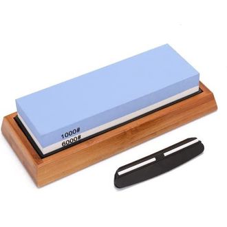 OEM Piedra De Afilar De Grano 1000/6000 Con Base Antideslizante De Bamb&uacute; Y Soporte De Silicona