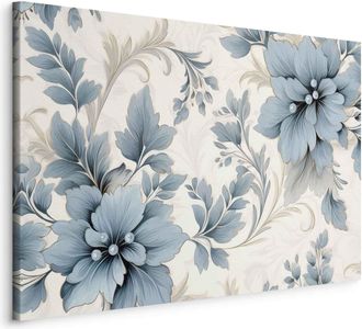 OEM Imagen - Flores Turquesas En Un Estilo Retro De Adornos Florales / Flores Ornamentales Retro Turquesas