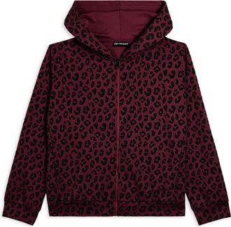Freddy Felpa donna leopardata con zip e cappuccio
