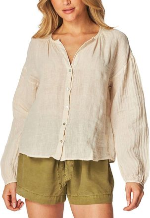 Bella Dahl Shirred Neck Linen Blouse