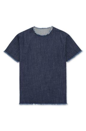 Fortela Fringed Oversize T-Shirt Dress in Indigo Rinse at Nordstrom, Size X-Small Eu