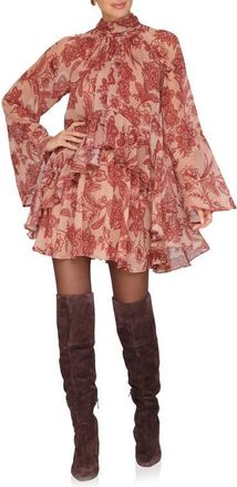 Avec Les Filles Ruffle Tiered Dress in Batik Tapestry at Nordstrom, Size Medium