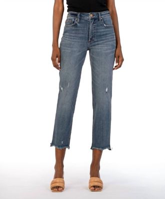 Kut from the Kloth Rachael Mom Jeans With Frey Hem In Built Wash