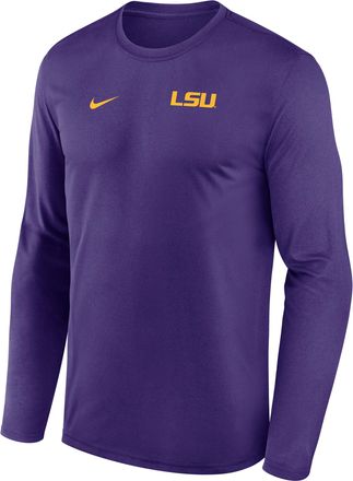 Nike LSU Sideline Legend Small Logo Nike Mens Dri-FIT College Long-Sleeve T-Shirt in Purple | 02TJ51LLSN-HE3