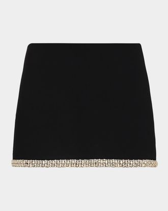 Alice & Olivia Rubi Embellished Low-Rise Micro Skirt