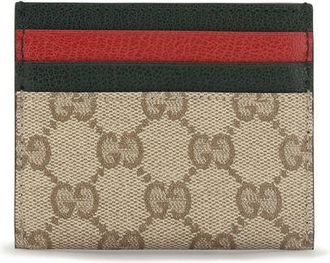 Gucci GG Coated Canvas Card Case - Beige