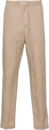 Canali mid-rise tapered linen trousers - men - Linen/Flax - 50 - Neutrals