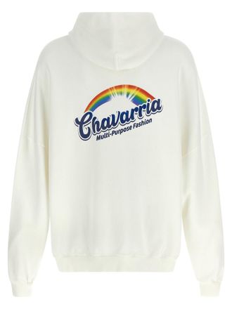 Willy Chavarria Logo-Embroidered Hoodie - Cream
