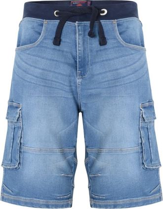 KAM Denim Cargo Shorts Combat Elasticated Waist Multi Pocket Holiday Mens Summer Shorts by Jeanbase Light Used 48