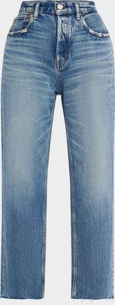 Moussy Vintage Plainedge Wide Straight Cropped Jeans