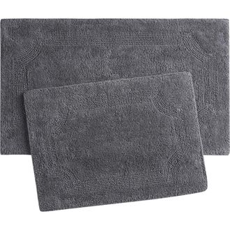 Laura Ashley Reversible Cotton Bath Rug in Charcoal at Nordstrom Rack