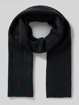 Polo Ralph Lauren Wollschal mit Label-Stitching in Anthrazit, Gr&ouml;&szlig;e 1