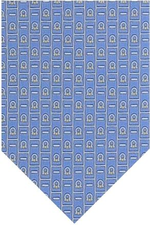 Ferragamo Light Blue Gancini Logo Tie