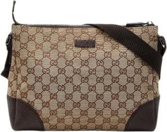 Gucci Pre-owned Cross Body Bags, female, Brown, Size: ONE SIZE Pre-owned GG Canvas Shoulder Bag