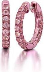 Graziela Pink Sapphire & Pink Rhodium 3 Sided Hoops at Nordstrom