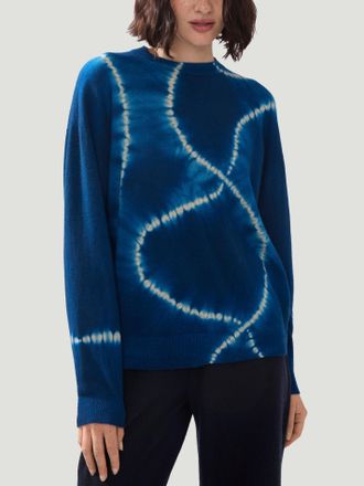 Suzusan Womens Shibori Cashmere Seamless Wide Crew-Neck Sweater