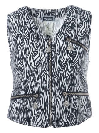 Versace Gilet con zip anni 80-90 - Bianco