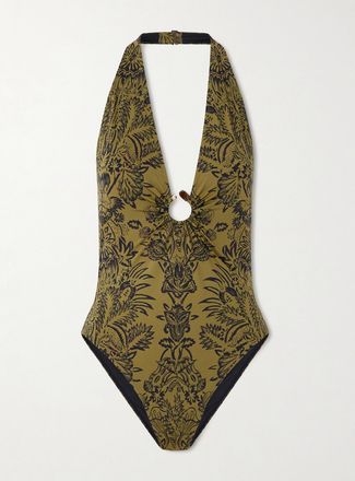 Ulla Johnson Costume Da Bagno Stampato Con Decorazione Milos - Verde