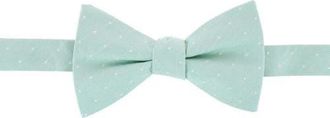 Trafalgar Store Churchill Chambray Polka Dot Linen Blend Bow Tie in Light Green With Polka Dots at Nordstrom