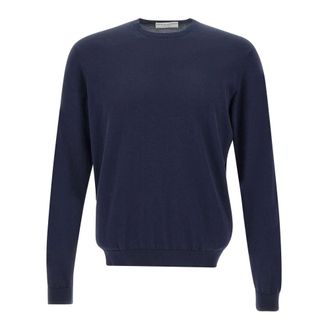 FILIPPO DE LAURENTIIS Round-neck Knitwear, male, Blue, Size: 3XL Sea Island Sweater