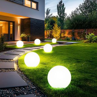 ETC Shop Sfera luminosa solare da giardino Decorazione da giardino a led sfera solare per esterni 20 cm Lampada a sfera solare, durata della luce circa 6-8